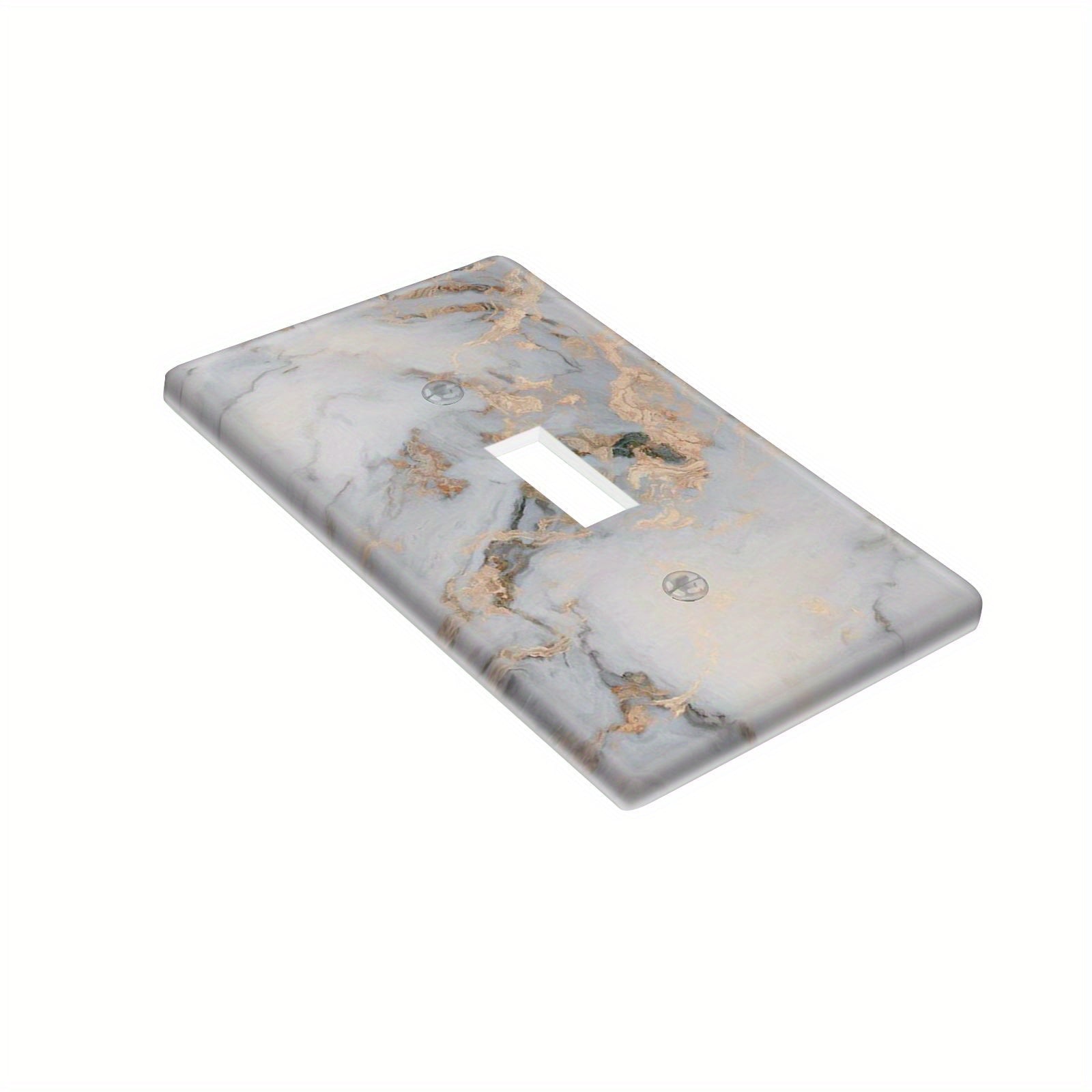Marble Grain Wall Plate Cover for Single Switch Easy to Clean Matching Screws