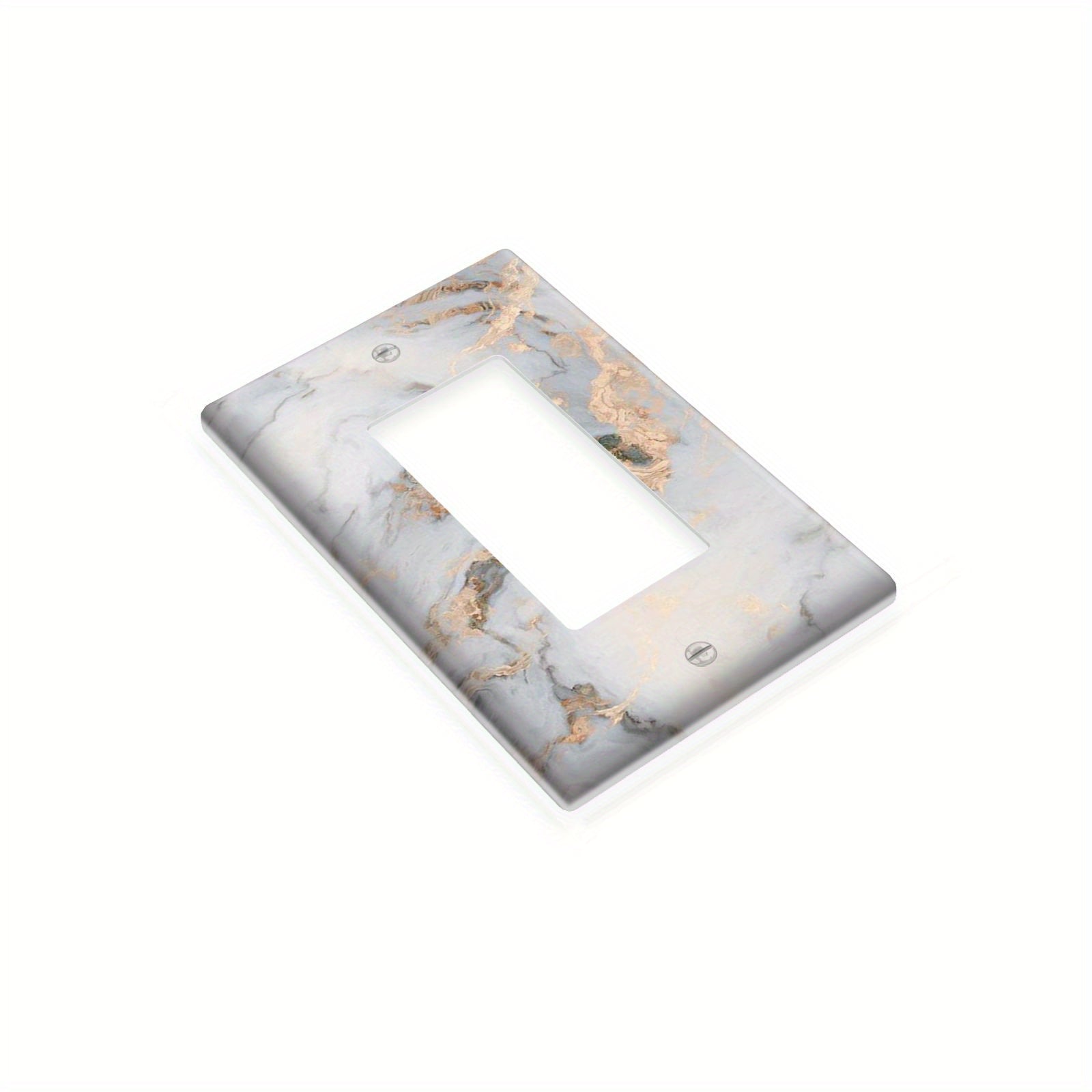 Marble Grain Wall Plate Cover for Single Switch Easy to Clean Matching Screws