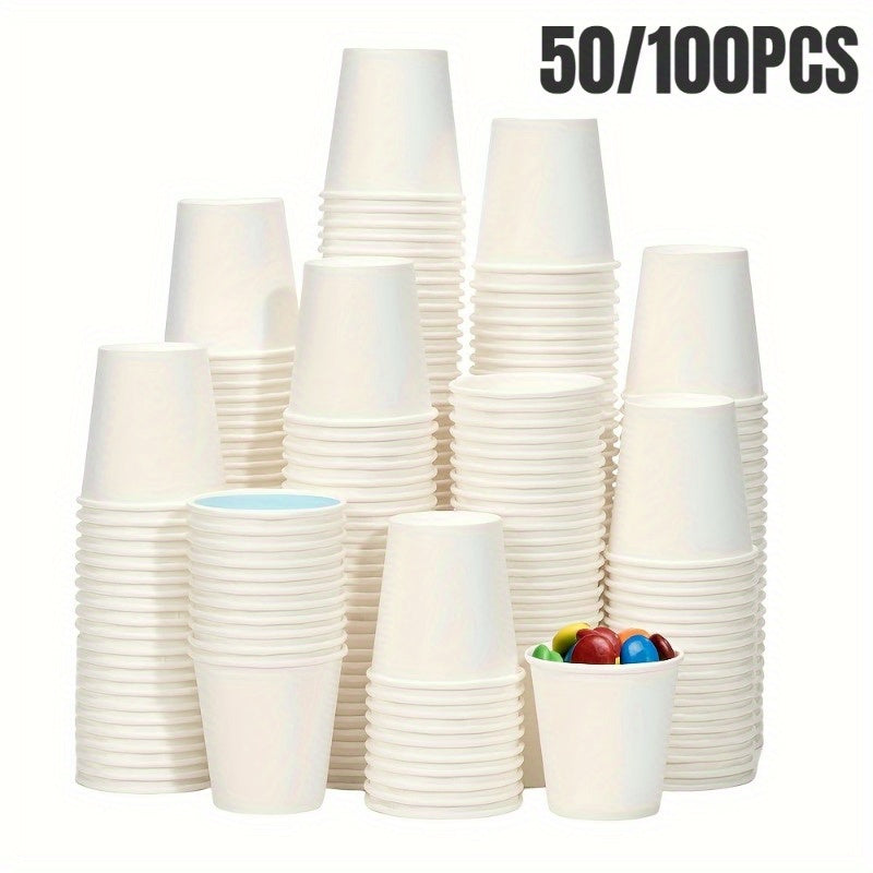 Disposable Small Paper Cups for Snacks Beverages and Tastings Pack of 50 or 100