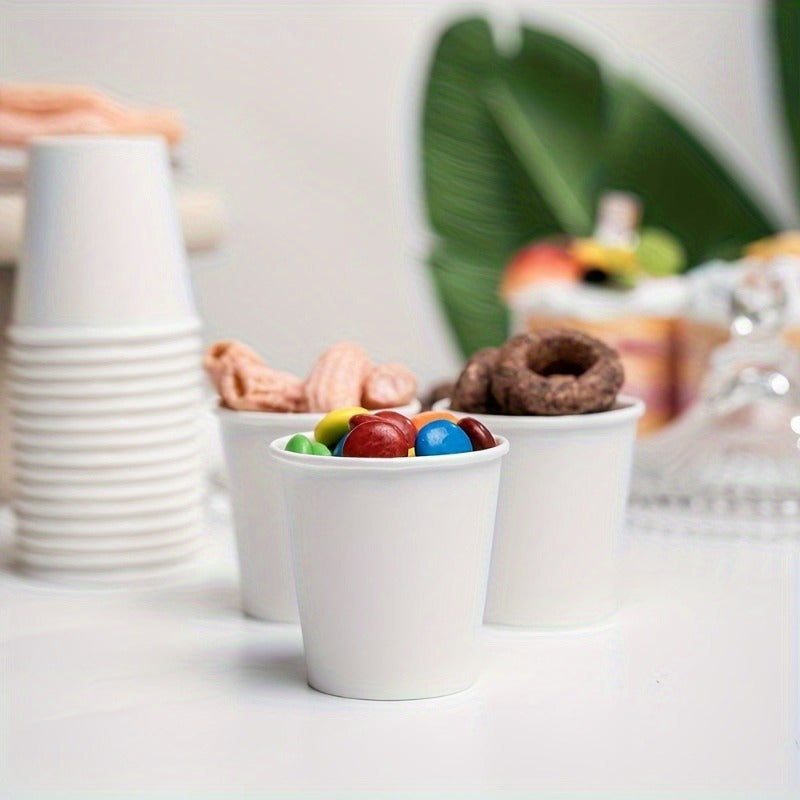 Disposable Small Paper Cups for Snacks Beverages and Tastings Pack of 50 or 100