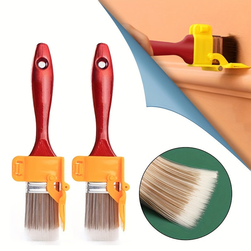 Precision Edging Paint Brush Set with Red and Yellow Brushes for Wall and Ceiling Decorating
