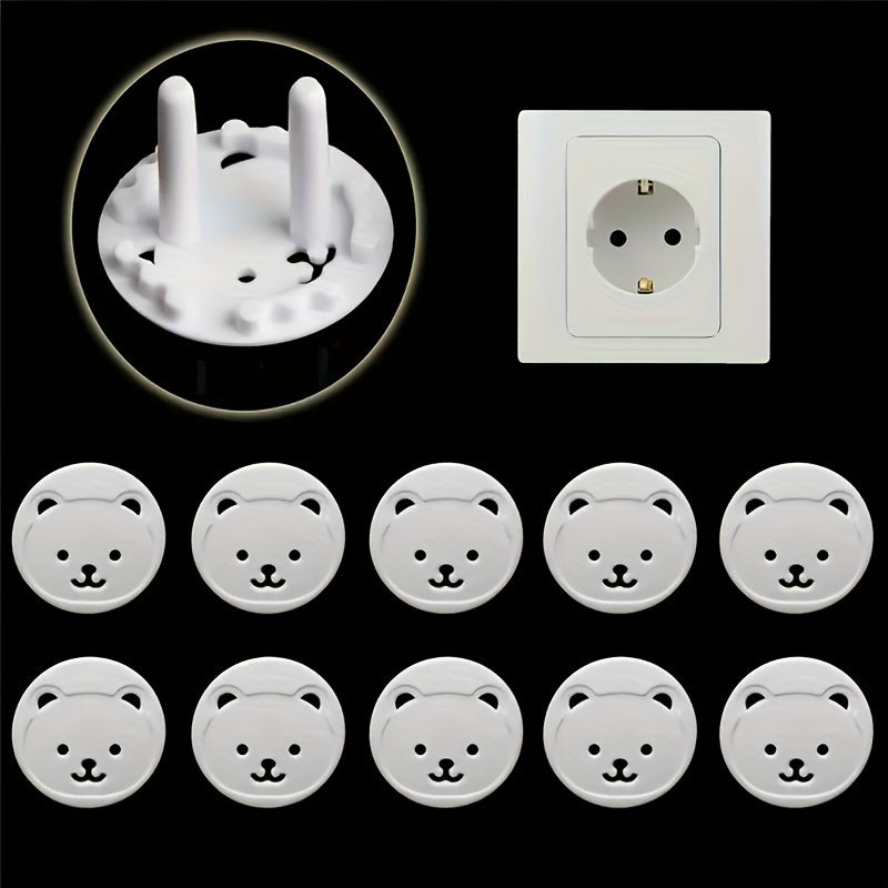 Childproof Outlet Covers Thick Round Head 5 or 10 Pack Plastic Safety Plug Protectors
