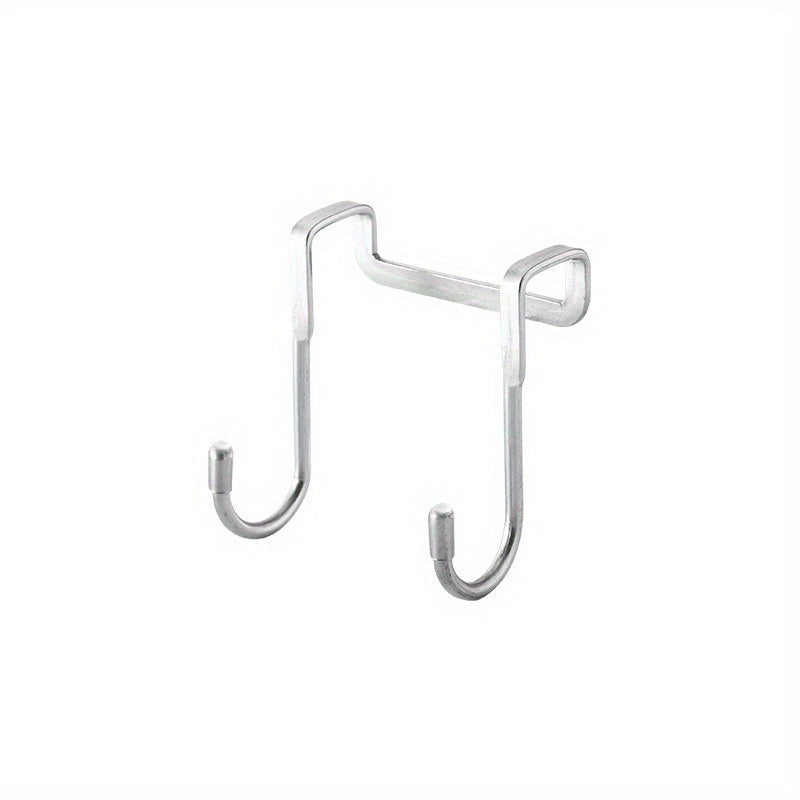 Stainless Steel Double S-Shape Hook for Kitchen Bathroom Cabinet Door No Punching Towel Coat Storage