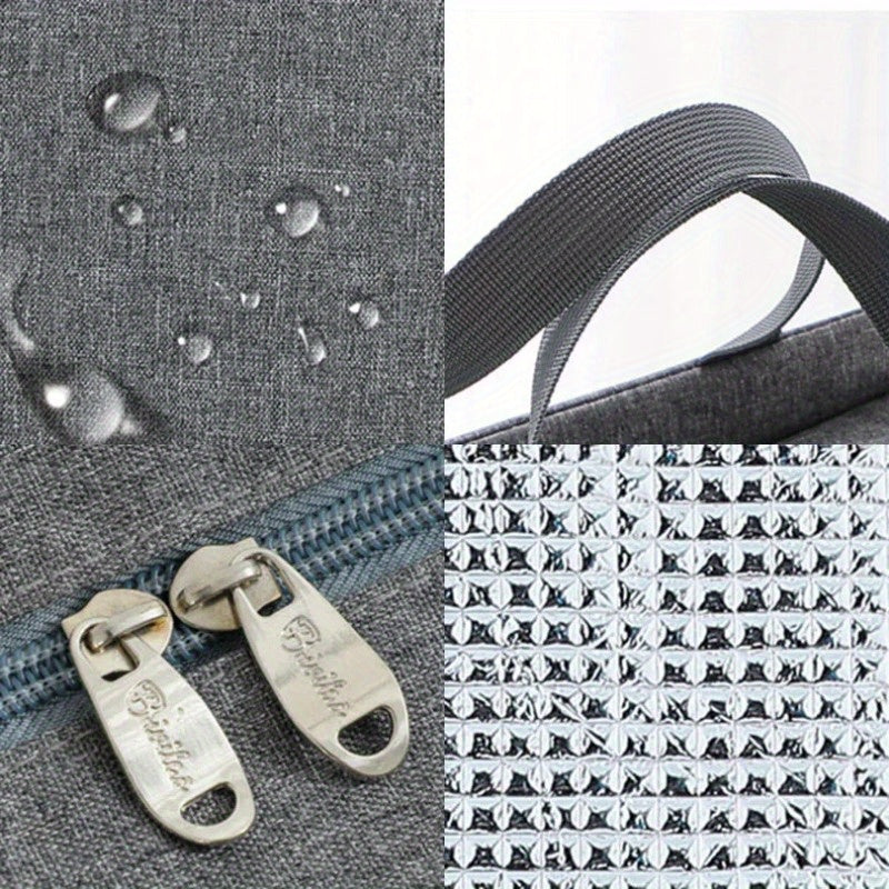 Bolsa de almuerzo aislada con cremallera para camping al aire libre y picnics, poliéster duradero