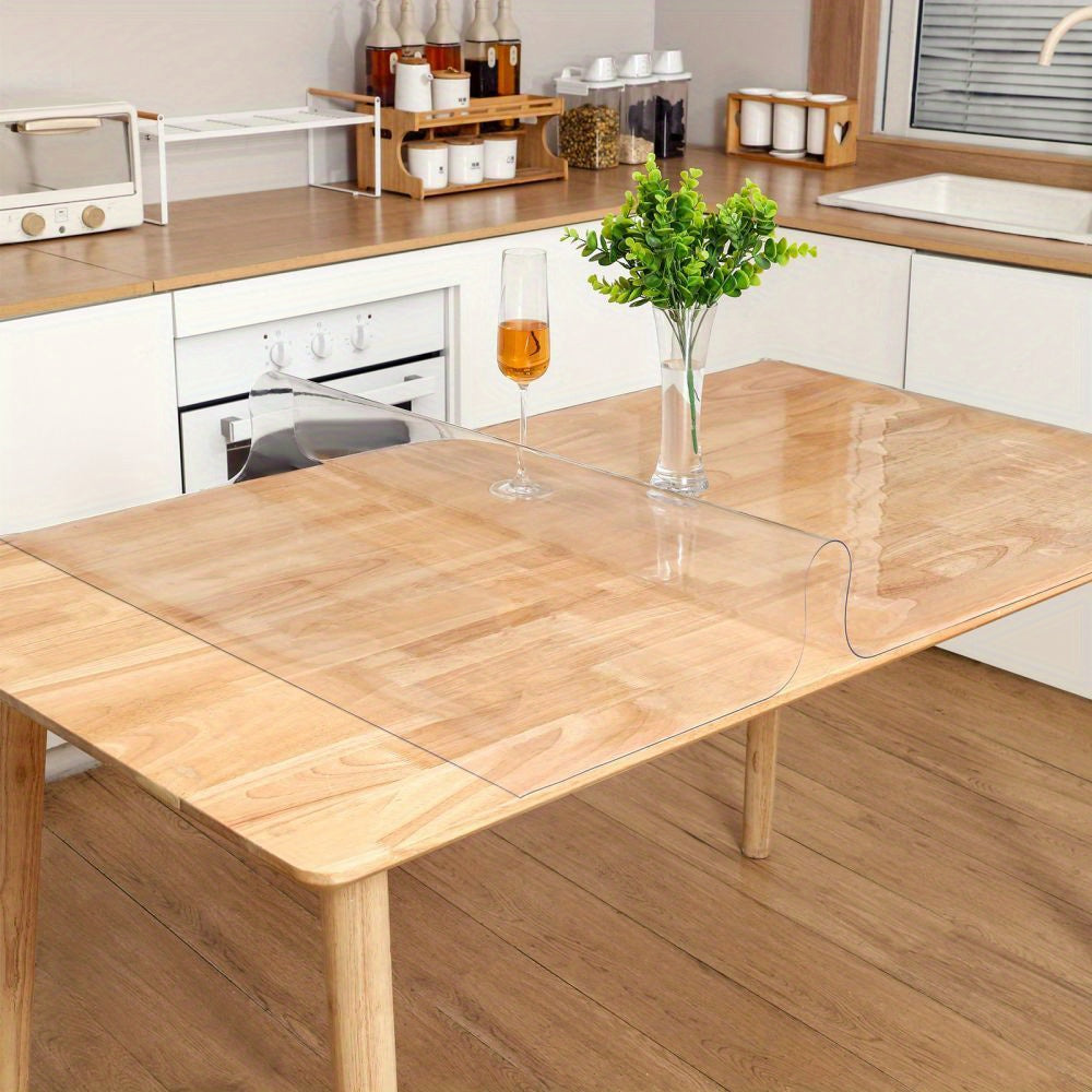 Ручной работы защитный стол для обеденных и кофейных столов из прозрачного ПВХ толщиной 1,0 мм, устойчивый к царапинам и теплу, идеален для использования в домашних условиях и в отелях.