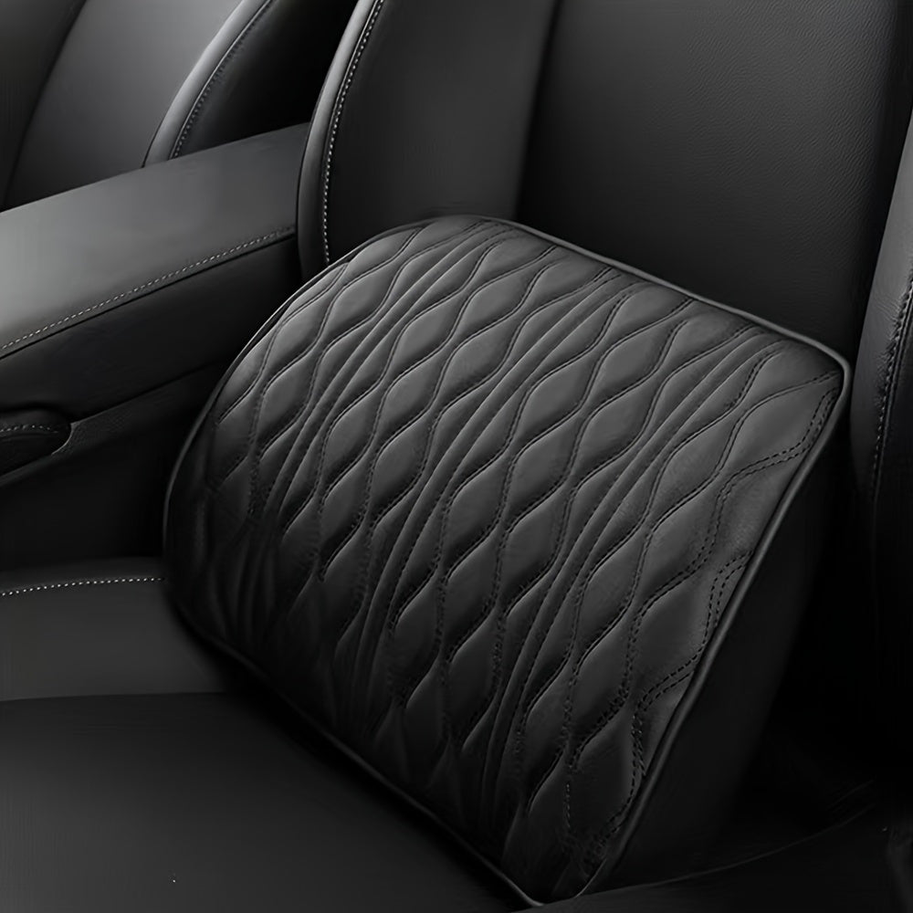 Car Interior Set PU Leather Memory Foam Neck Pillow Lumbar Support