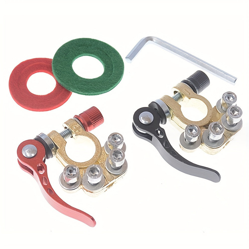 2 Pieces Zinc Alloy Car Battery Terminal Connectors Corrosion-Resistant Secure Fit