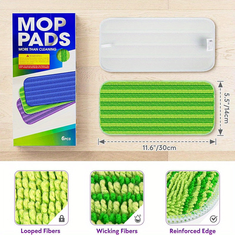 12-Inch Microfiber Mop Pads for Wet and Dry Surface Cleaning