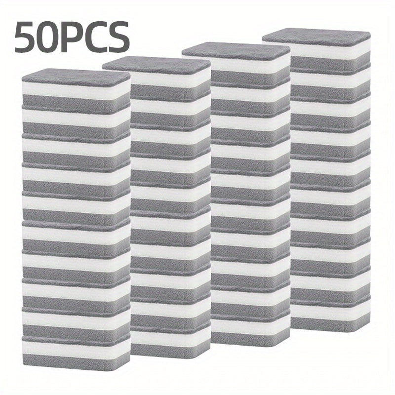 50-Piece Double-Sided Cleaning Sponge Kit for Household and Commercial Use