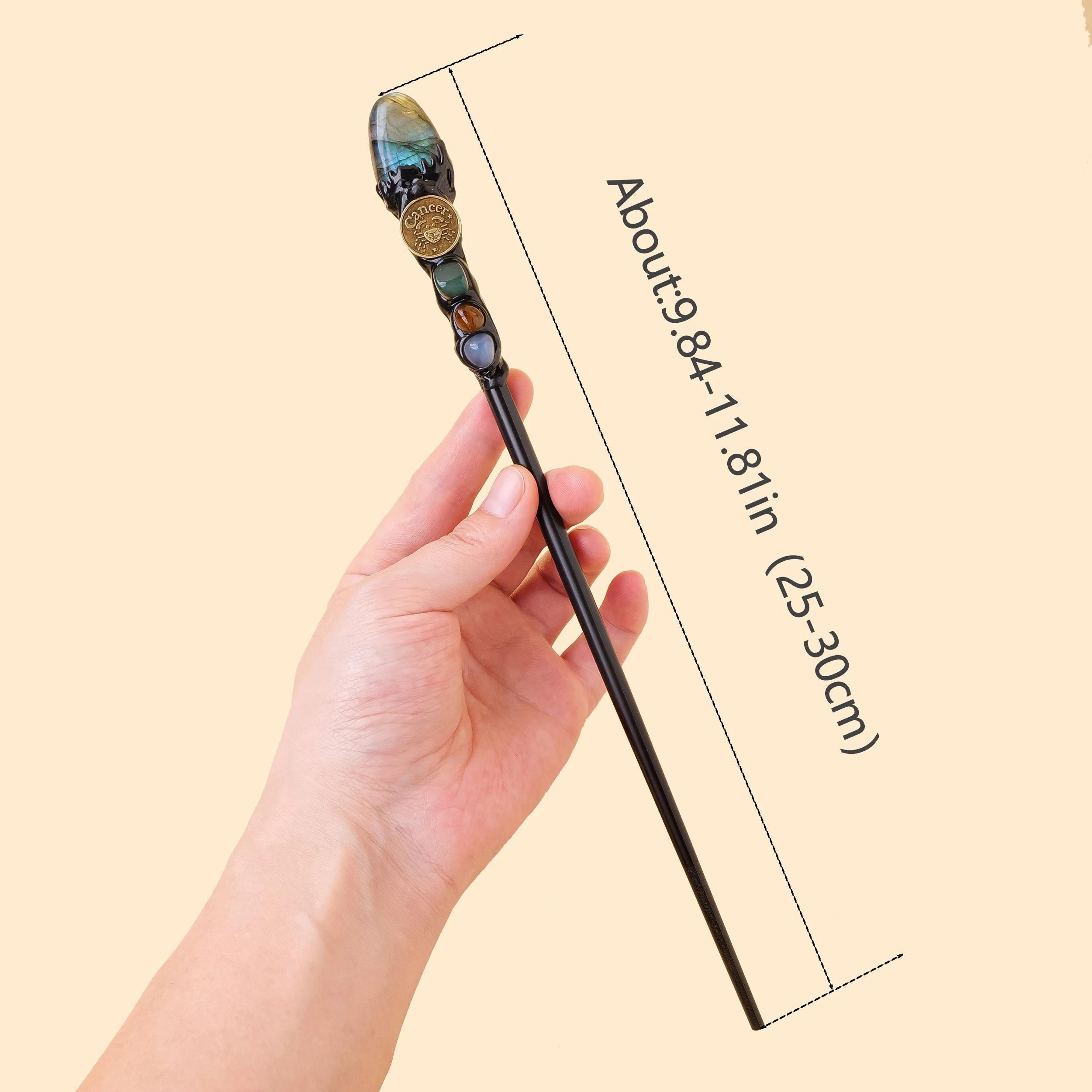 Магический скипетр с знаками зодиака, натуральными камнями, волшебная палочка, аксессуары для реквизита