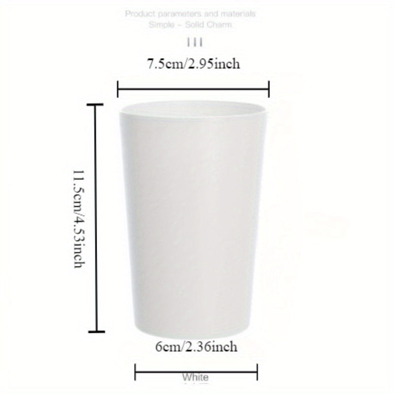 Juego de 4 vasos de plástico transparente para enjuague bucal con acabado mate y soporte para cepillo de dientes