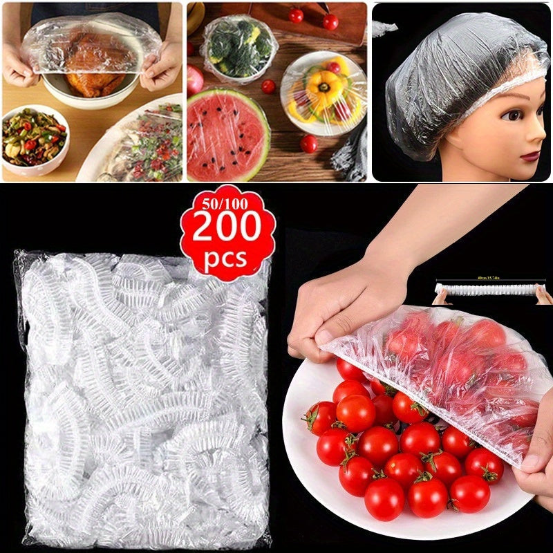 Reusable Elastic Food Covers Set of 100 Adjustable Fits Various Bowl Sizes Kitchen Food Storage