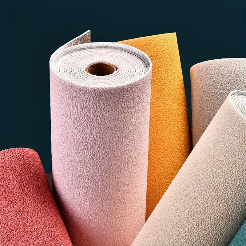 Self-Adhesive Linen Wallpaper 5M Roll Shapes and Stripes Washable Moisture-Proof Sunscreen Wall Decor