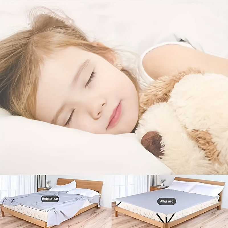 Set of 4 Adjustable Woven Bed Sheet Fasteners with Non-Slip Clips and Elastic Holders