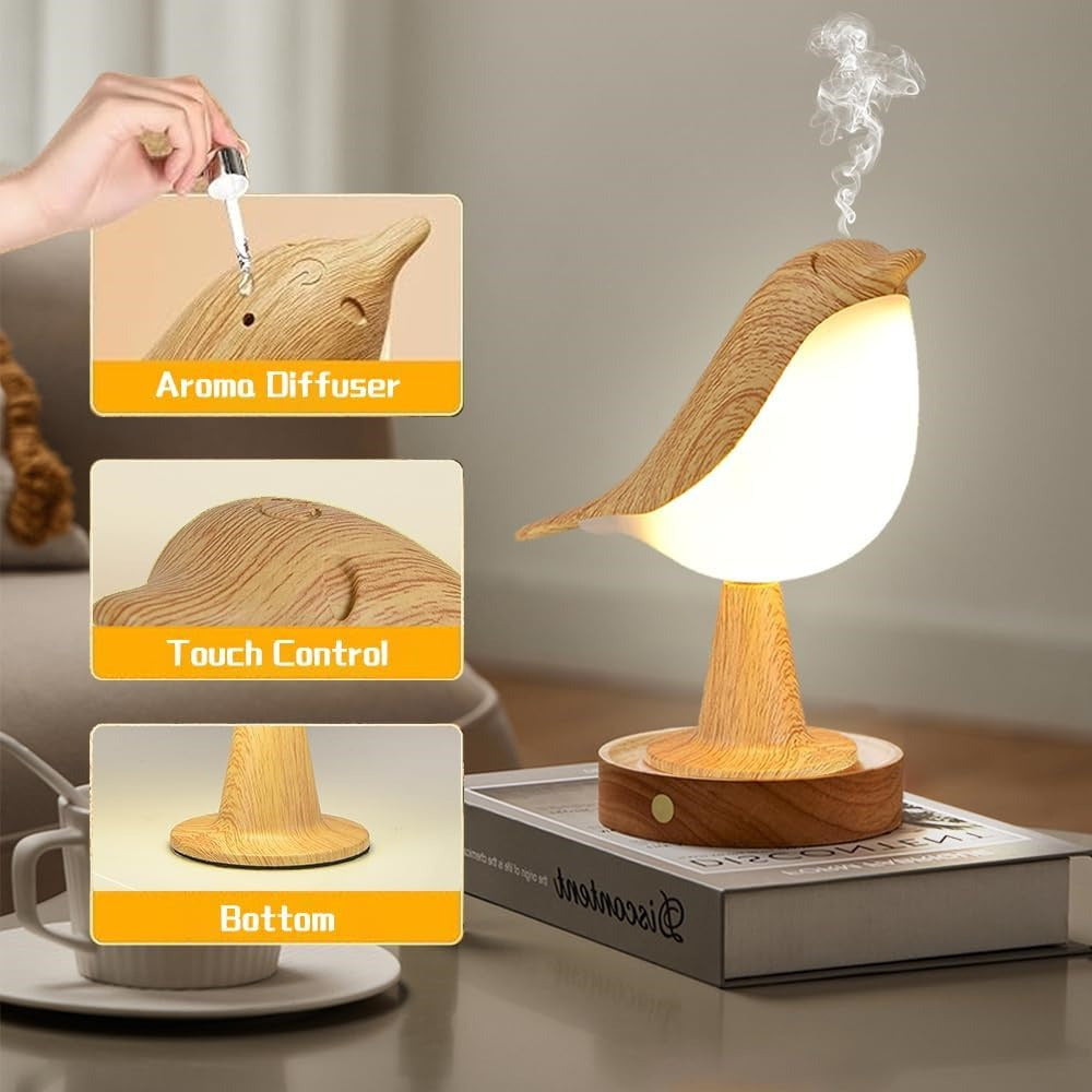 Cordless Bird Lamp Touch Sensor Rechargeable Battery 3 Color Temperatures