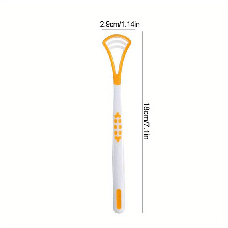 Унисекс-щетка для очистки языка с двухсторонней поверхностью, нескользящая ручка, инструмент для гигиены полости рта
