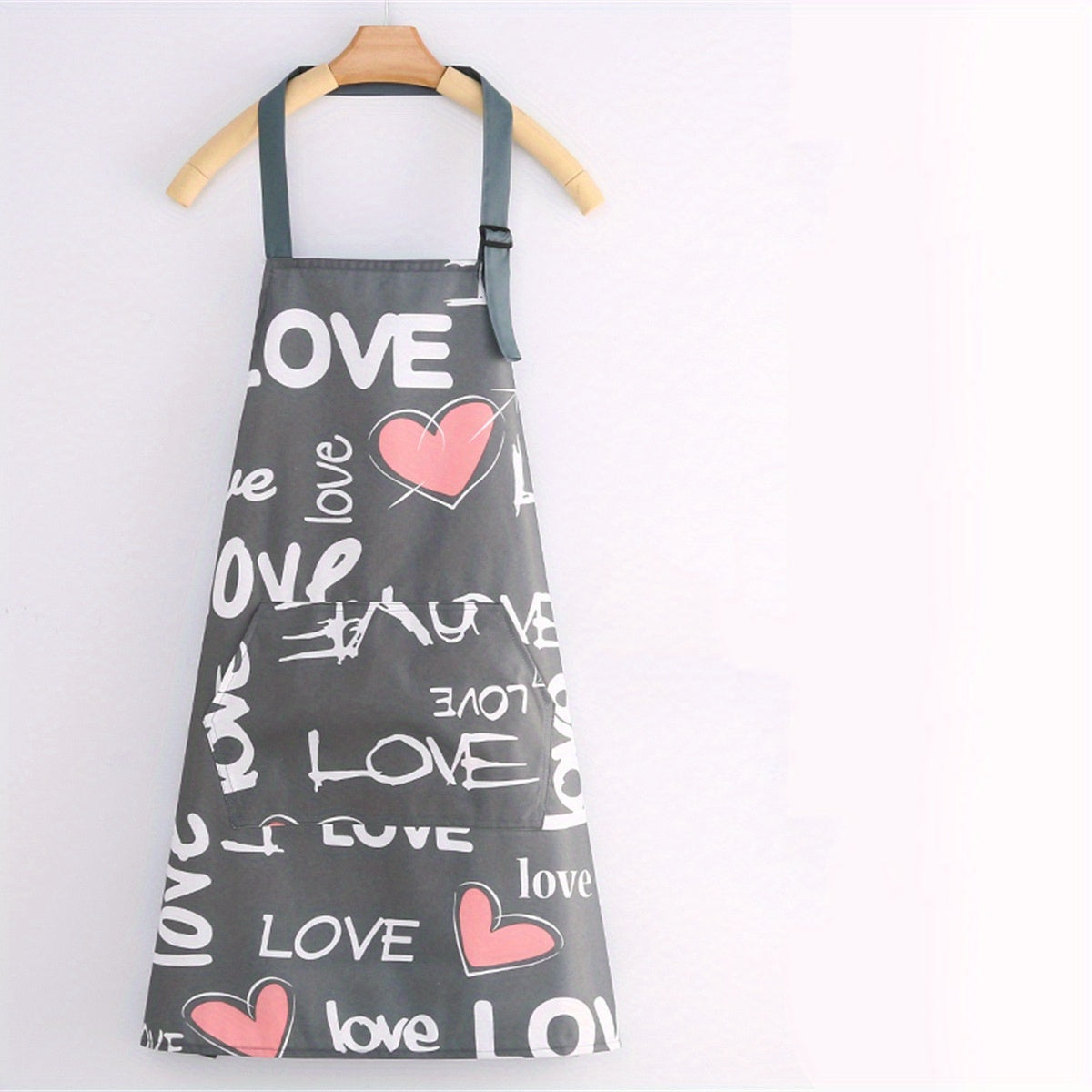 Gul naqshli suv o'tkazmaydigan va yog'ga chidamli apron, katta cho'ntak bilan - sozlanadigan, oshxona va bog'da foydalanish uchun oson tozalanadigan - 1 dona