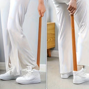 Wooden Long Handle Shoe Horn with Magnet for Seniors and Pregnant Women