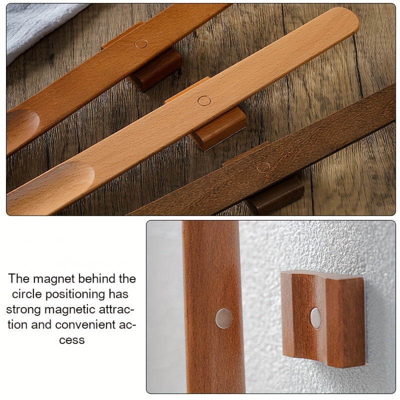 Wooden Long Handle Shoe Horn with Magnet for Seniors and Pregnant Women