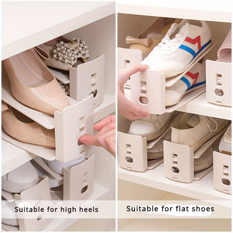 Joyni tejovchi ikki qavatli sozlanadigan poyabzal javoni, kulrang, oq, aprikot, bardoshli PP