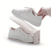 Joyni tejovchi ikki qavatli sozlanadigan poyabzal javoni, kulrang, oq, aprikot, bardoshli PP