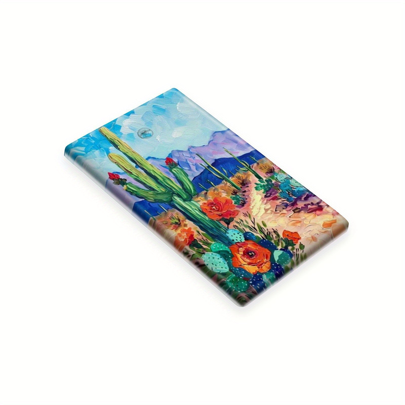 Cactus Wall Art Panels with Light Switch Cover for Bedroom or Kitchen Decor