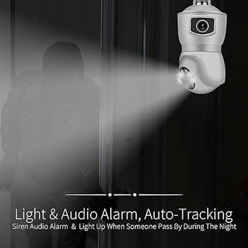 E27 Security Camera with 2.4G Dual Band WiFi Full-Color Night Vision Two-Way Audio Automatic Tracking