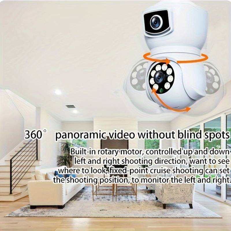 E27 Security Camera with 2.4G Dual Band WiFi Full-Color Night Vision Two-Way Audio Automatic Tracking