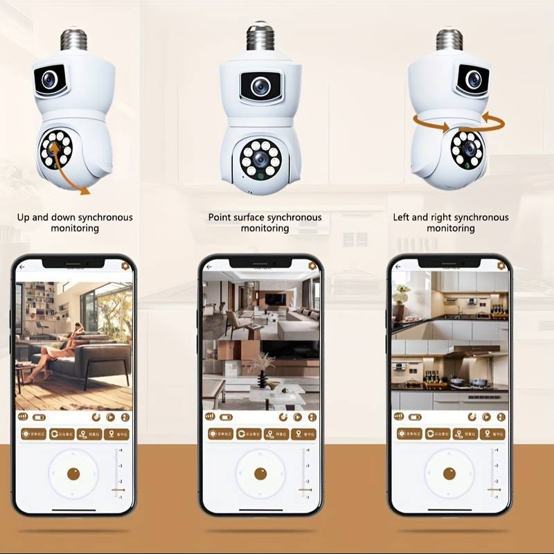 E27 Security Camera with 2.4G Dual Band WiFi Full-Color Night Vision Two-Way Audio Automatic Tracking