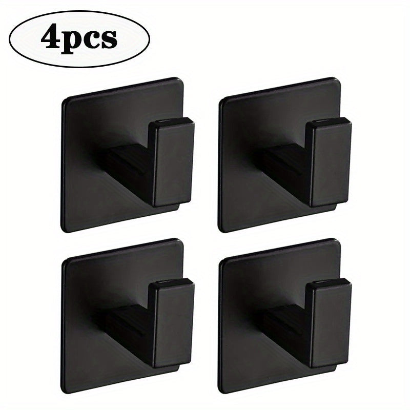 Ganchos de pared de metal con montaje adhesivo fuerte para baños y cocinas, 1, 2 o 4 piezas