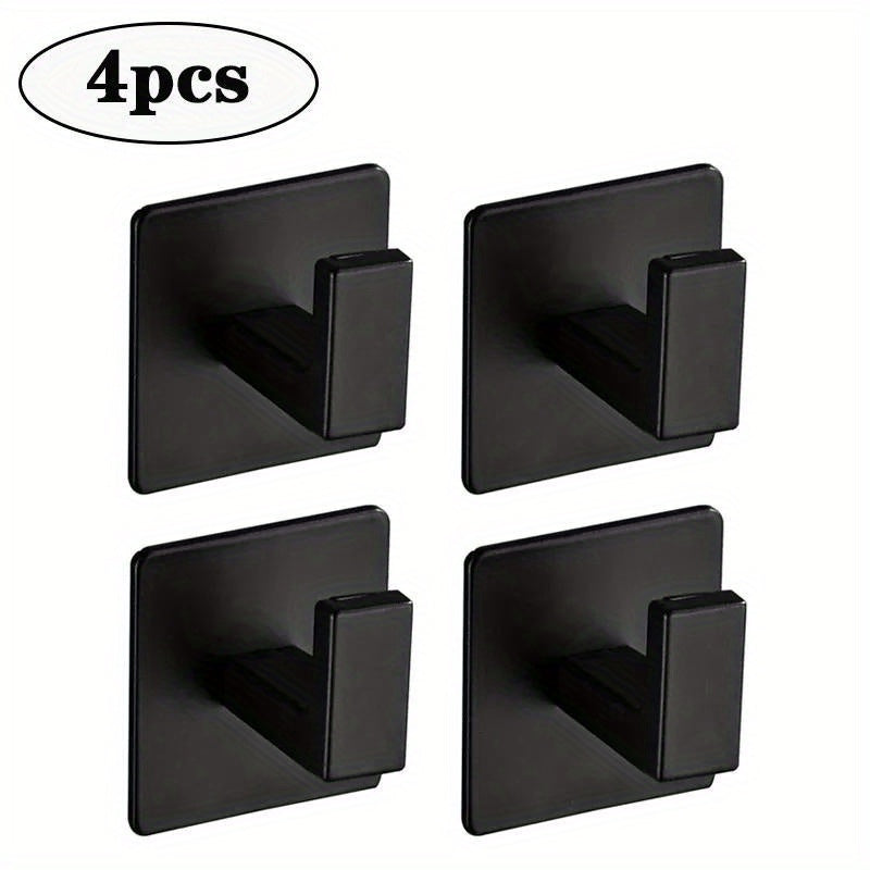 Ganchos de pared de metal con montaje adhesivo fuerte para baños y cocinas, 1, 2 o 4 piezas