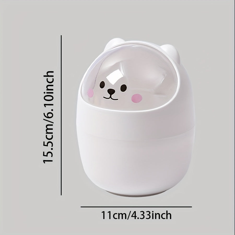 Mini cubo de basura con tapa de cierre silencioso para hogar, oficina, dormitorio, coche
