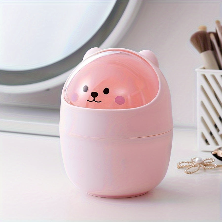 Mini cubo de basura con tapa de cierre silencioso para hogar, oficina, dormitorio, coche