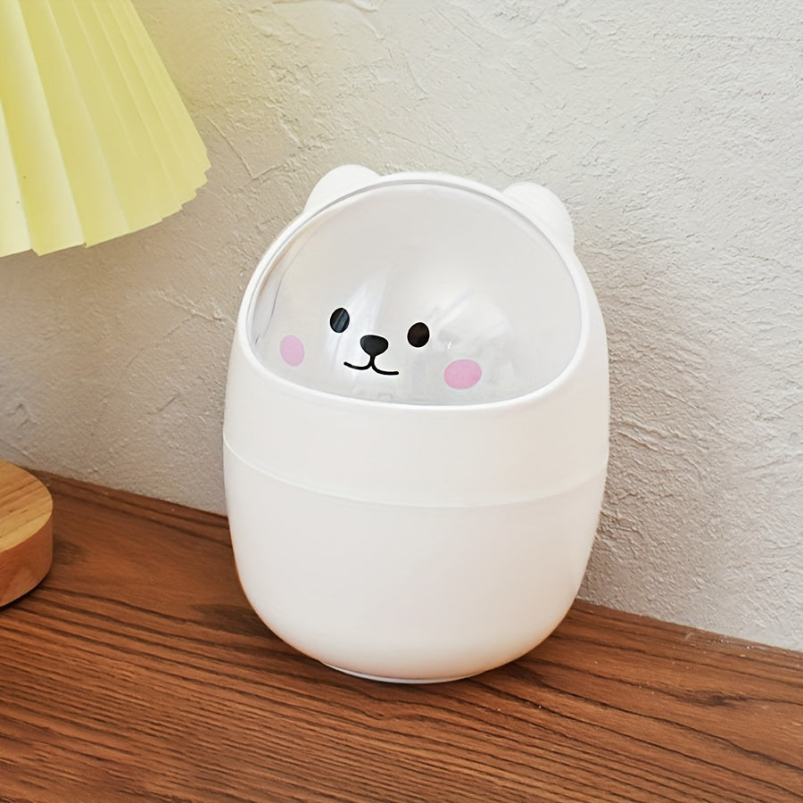 Mini cubo de basura con tapa de cierre silencioso para hogar, oficina, dormitorio, coche