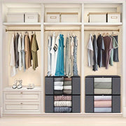 Large Foldable Fabric Storage Bins Set of 3 or 6 for Bedroom Closet Dorm Organizing