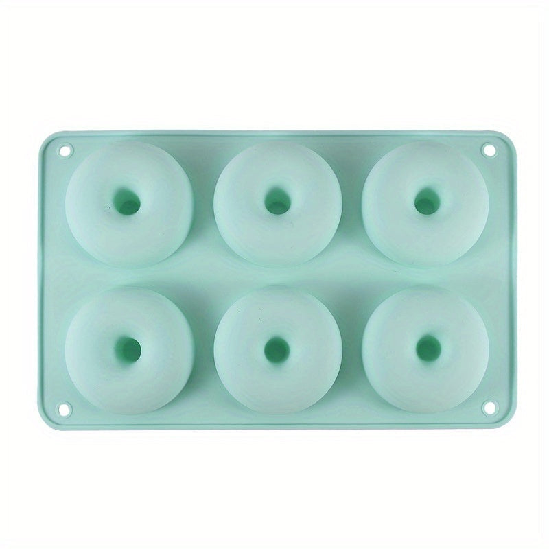 6-Cavity Round Silicone Donut Mold Oven Safe Baking Tool for New Year Treats