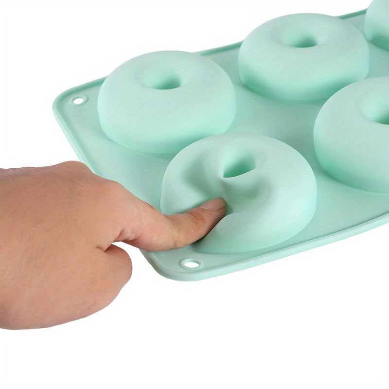 6-Cavity Round Silicone Donut Mold Oven Safe Baking Tool for New Year Treats