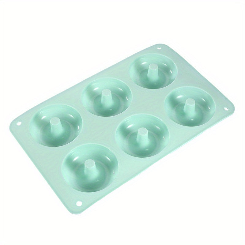 6-Cavity Round Silicone Donut Mold Oven Safe Baking Tool for New Year Treats