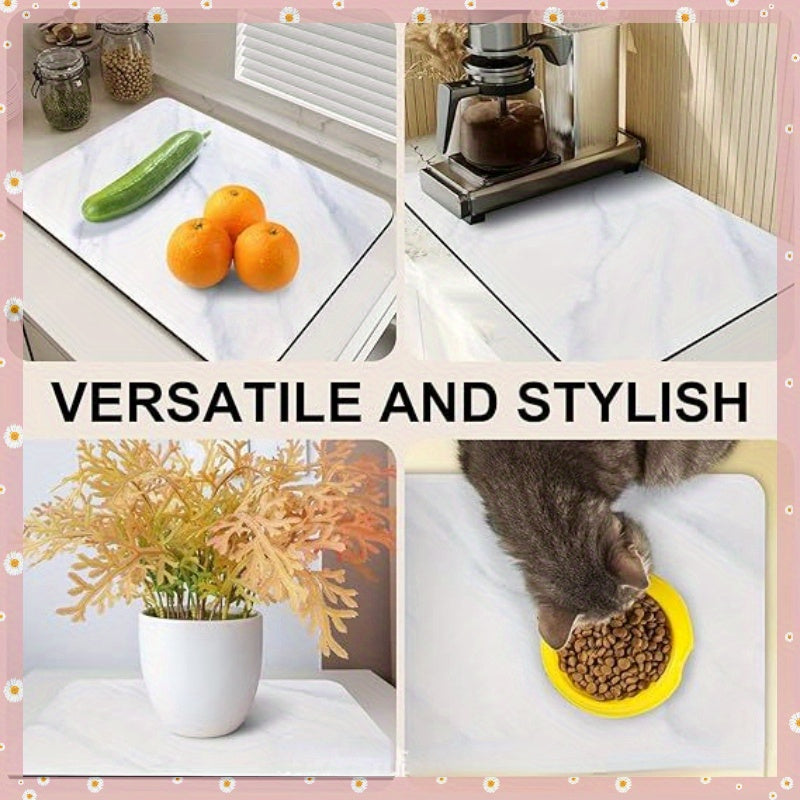 Kitchen Countertop Mat Non-Slip Rubber Water Absorbent Dish Drainer Pad