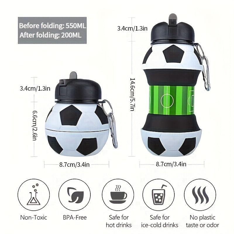 550ml Soccer Ball Water Bottle Leakproof BPA-Free Portable Sports Travel Gift