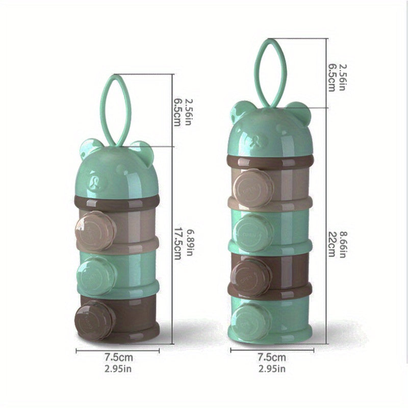 Kids Snack Dispenser 4-Layer BPA-Free Plastic Rotating Food Storage Box