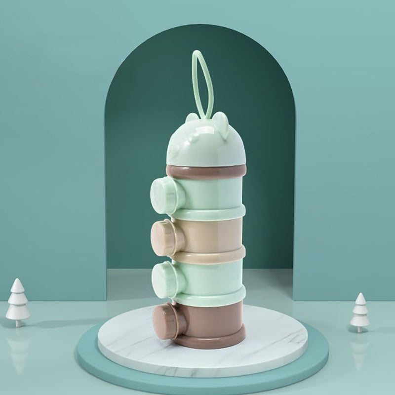 Kids Snack Dispenser 4-Layer BPA-Free Plastic Rotating Food Storage Box