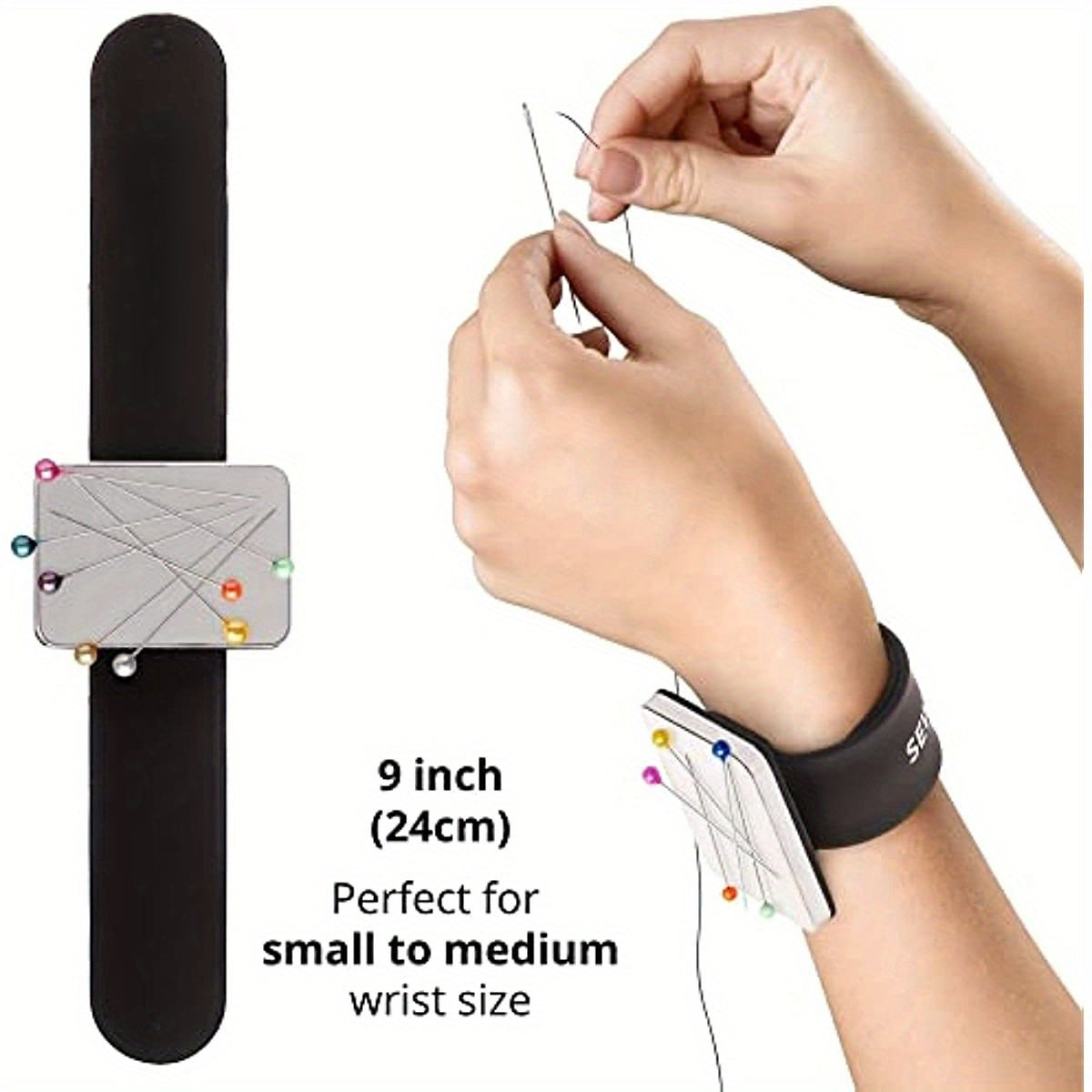 Magnetic Wrist Pin Cushion for Sewing and Quilting Secure Needle Holder