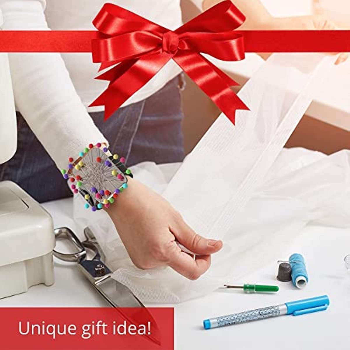 Magnetic Wrist Pin Cushion for Sewing and Quilting Secure Needle Holder