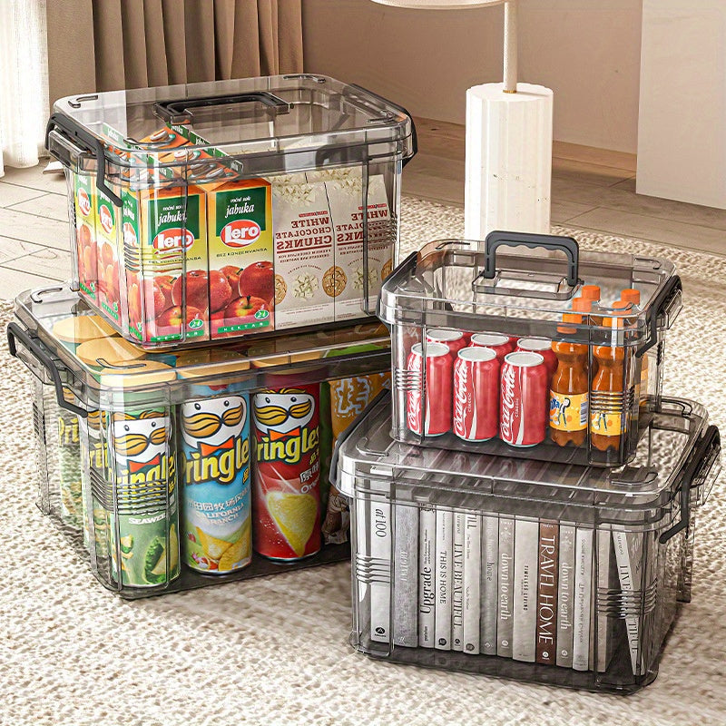 Plastic Waterproof Storage Box with Clip-On Closure for Medicines Snacks and Household Items