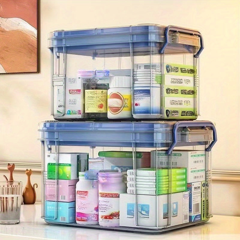 Plastic Waterproof Storage Box with Clip-On Closure for Medicines Snacks and Household Items