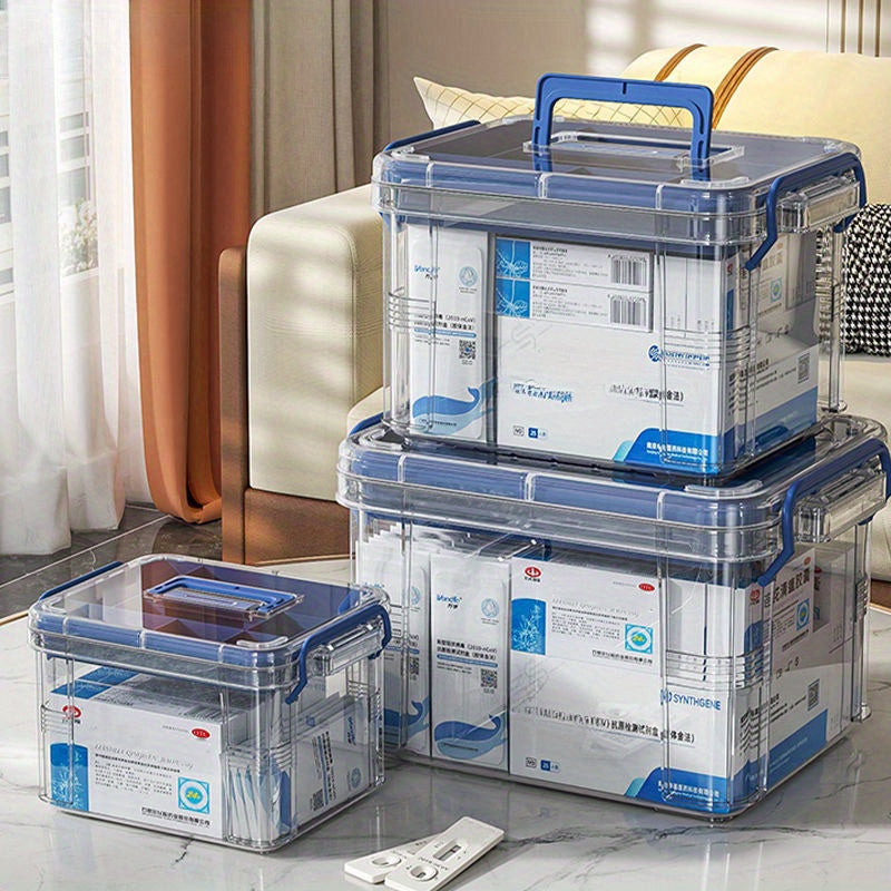 Plastic Waterproof Storage Box with Clip-On Closure for Medicines Snacks and Household Items