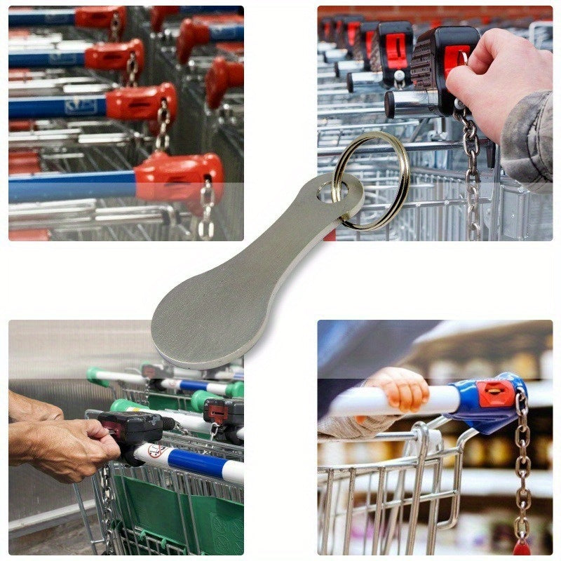 Stainless Steel Shopping Cart Token Key Ring with Clip-On Design