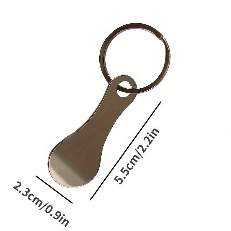 Stainless Steel Shopping Cart Token Key Ring with Clip-On Design