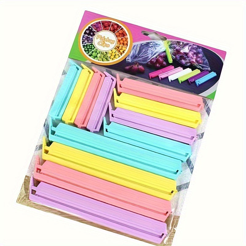 12 ta oziq-ovqat sumkasi yopish kliplarining to'plami, qayta ishlatiladigan, havo o'tkazmaydigan, namlikka chidamli oshxona saqlash uchun